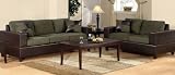 Bobkona Seattle Microfiber Sofa and Loveseat 2-Piece Set in Sage Color