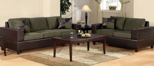 41JiOvN8PzL Buy Bobkona Seattle Microfiber Sofa and Loveseat 2 Piece Set in Sage Color   Best Price on Sofas and Loveseats
