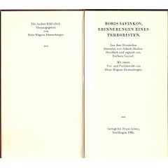 Erinnerungen eines Terroristen. Die Andere Bibliothek. Hrsg. von Hans Magnus Enzensberger