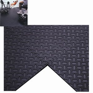 (Price/EA)Mitchell Rubber Red Diamond Plate Tile 4' X 4'