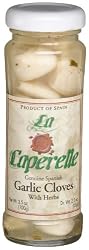 La Caperelle Spanixh Garlic Cloves with Herbs, 3.5-Ounce Jars (Pack of 12)