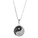 0.26ct TDW Black and White Diamond Yin-Yang Necklace w/18" Chain