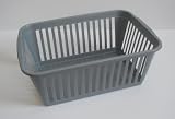 BRAND NEW 2 X SILVER HANDY STORAGE BASKET 37x27x16 cms
