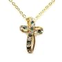 May Birthstone Cross Pendant, Emerald, with Genuine Austrian Crystal in Gift Box