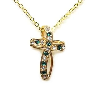 Buy May Birthstone Cross Pendant, Emerald, with Genuine Austrian Crystal in Gift Box