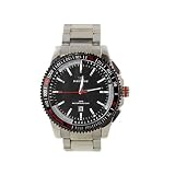 Fortune Black Sportwave WAT1111MBK Men Watch in Silvertone Brush Stainless Steel Bracelet