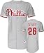 Chase Utley Grey Majestic Authentic 2009 Road On-Field Philadelphia Phillies Jersey - 40