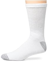 Hanes Men's 6 pack Cushion Crew Sock, White, 6-12