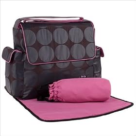 OiOi Charcoal Dot Messenger in Candy Pink