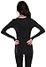 Active Basic Athletic Fitted Plain Long Sleeves Round Crew Neck T Shirt Top (Medium, Black)