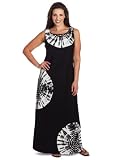 Jones New York Women's Boat Neck Long Dress, Multi, 1X