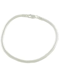 925 Sterling Silver Snake Bracelet compatible with Biagi, Silverado and other European Bead Charms