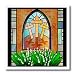 A colorful Stained glass window of the cross of Jesus at Easter - 8x8 Iron On Heat Transfer For White Material