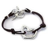 Captive Heart Bracelet - Sterling Silver and Leather