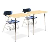 3400 Series Chair Desk, 22-3/4w x 35-3/4d x 29-1/4h, Fusion Maple/Navy