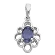 14K White Gold Iolite Pendant