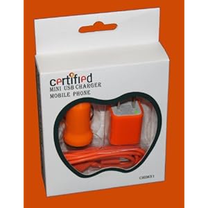 Certified High Quality Colorful Charger Package Which Allow to Charge Apple Ipod & Iphone &Ipod Nano&ipod Classic&ipod Touch at Home, in the Office, or on the Go Package Contain Car Charger, Wall Charger and USB Sync Cable Adapter ORANGE Color CHIM31O