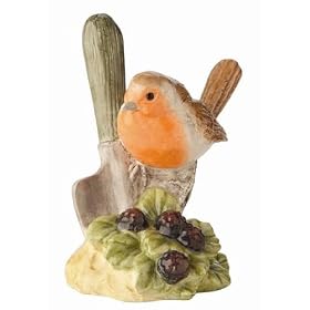 John Beswick Robin on Garden Trowel JBB19 Hand painted