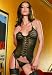 : 2PC Ribbon Trim Lace Cami Garter Sexy Lingerie Intimate Apparel with Eyelash Lace Trim and G-String