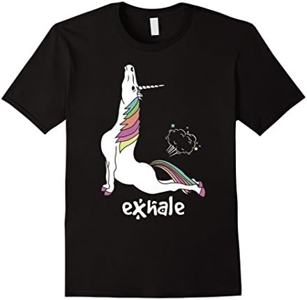 Men's Yoga Unicorn Exhale Tee - Funny Yoga Shirt XL Black