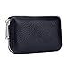 RFID Credit Card Holder Genuine Leather Credit Card Wallet with Zipper (black)