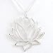 Large Open Design Lotus Flower Pendant in Sterling Silver on 16