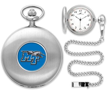 Middle Tennessee State MTSU NCAA Silver Pocket Watch