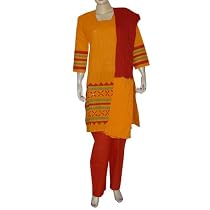 Salwaar Kurta India Cotton Fabric Embroidery Womens Dresses Size M (slk419)