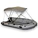 Aluminum Bimini Top for 11.8 to 12.6 ft Inflatable Boat, 3 Bow Design with Gray Canopy