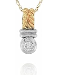 14k Yellow Gold Diamond Pendant, Birthstone of April with 18" Chain.
