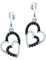 0.50CTW BLACK DIAMOND HEART EARRING