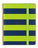 M-Edge Canvas Trip Jacket for Apple iPad, Navy Blue Stripes w/Green