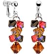 Handcrafted Sterling Silver Austrian Crystal Clip Earrings