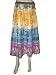 New Fashion Designer Skirt Yellow with Multi Colored Floral Print Cotton Circular Long Sequin Skirt 32"