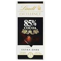 Lindt Excellence Extra Dark Chocolate 85% Cocoa, 3.5-Ounce Packages (Pack of 12)