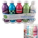 Base Brands 16-Ounce Reduce WaterWeek Bottle, Set of 5