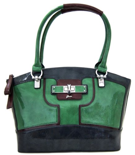 Guess Whitney Satchel Bag Green Multi