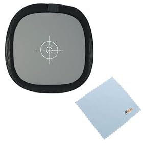GTMax 12 inch Hand Held Collapsible Balance Card (Grey/White) with Bag + Cleaning Cloth