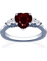 Platinum Heart Cut Ruby Ring With Sidestones (GIA Certificate)