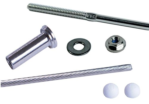 1/8" VistaView Stainless Steel Cable Railing Assembly Kit (35-Foot Length with White Caps)