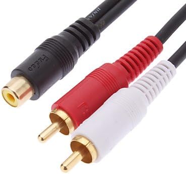 LWWRCA Male to 2x RCA Male Audio Video Cable Black for Musical Recording(1.8M)