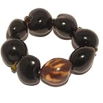 Tigers Eye Bracelet 06 Stretch Kukui Black Seed Brown Gemstone Crystal Healing