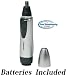 Panasonic All-in-One Nose & Ear Hair Trimmer with Dual-Edge Stainless Steel Blade, Wet/Dry Operation, & Protective Cap Silver * Batteries Included *