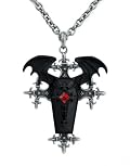 Gothic Bat Wings and  Vampire Coffin Necklace