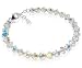 Clear Swarovski Crystal Sterling Silver 7" 7.5" 8" Adjustable Bracelet With Lobster Clasp