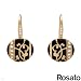 ROSATO Made in Italy Attractive Earrings With Cubic zirconia Black Enamel and 14K/925 Gold plated Silver. Total item weight 6.1g Length 25mm