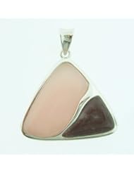 O&G Australia Natural Pink Mangano Calcite & Purple Adventurine, 925 Sterling Silver Pendant