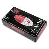 Venom Exam Glove, Latex, Black, Large 100 ea