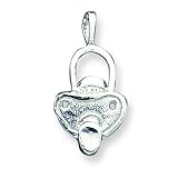 Sterling Silver Pacifier Pendant with 20 inch Sterling Silver Chain