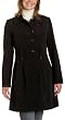 AK Anne Klein Women's Button Front Seamed Waist Bonded Nylon All-Weather Coat